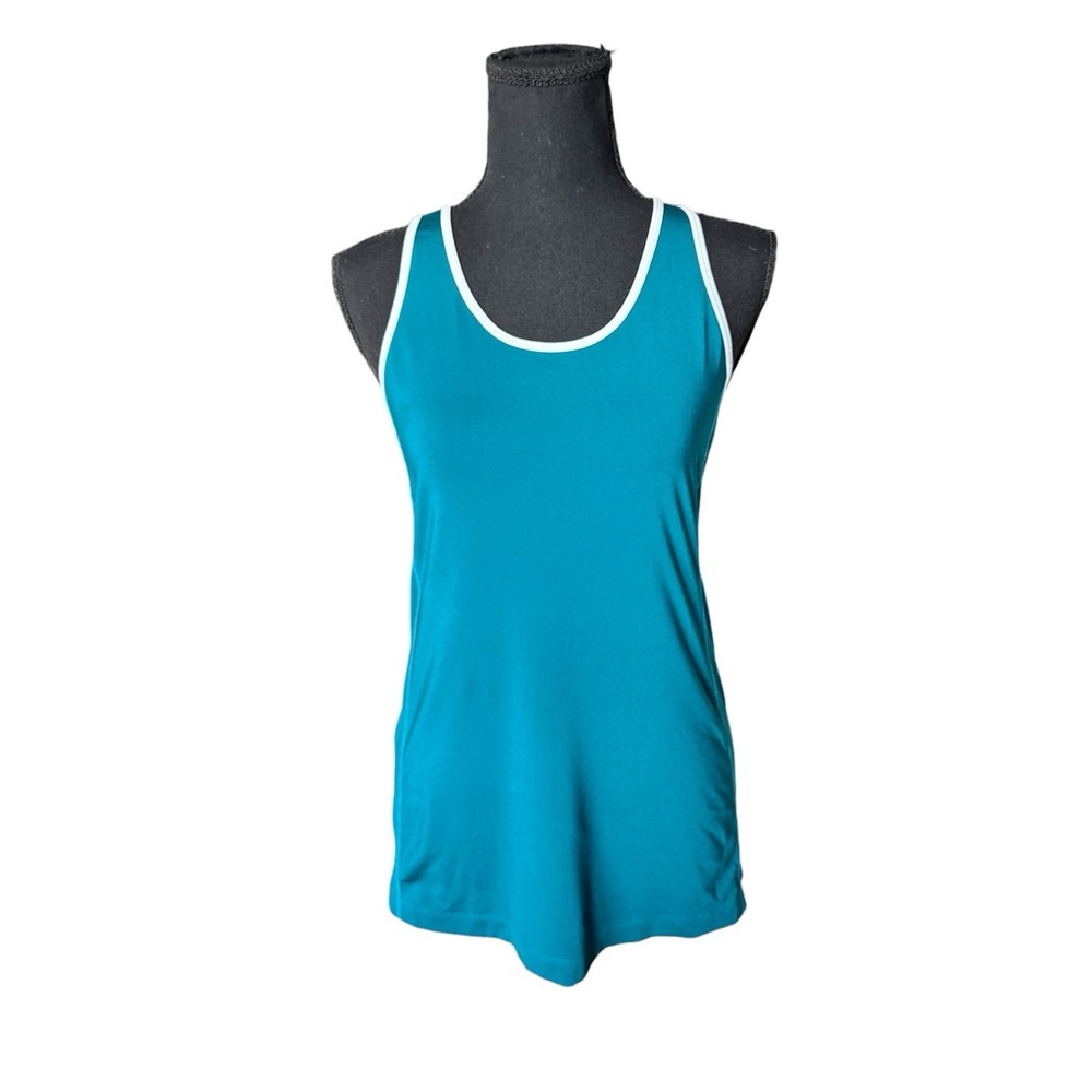 Brooks Teal Racerback Athletic Tank Top Size M Performance Athleisure | E24